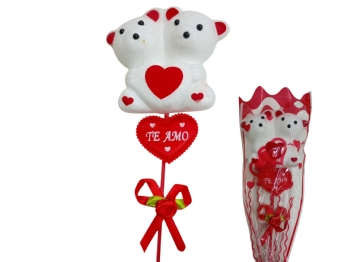 ASH-82.0255 ENFEITE URSO + CORAÇÃO 40CM