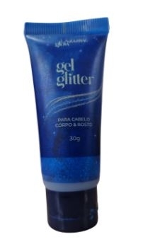 4041LZ-CX GEL GLITTER CABELO E CORPO BISNAGA 30G AZUL 10CM