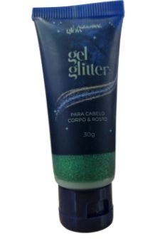 4042LZ-CX GEL GLITTER CABELO E CORPO BISNAGA 30G VERDE 10CM