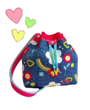 B4049 BUCKET JEANS COM FLORES