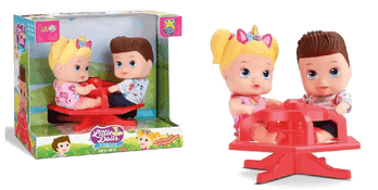 8098 BONECA LITTLE DOLLS PLAYGROUND MENINA E MENINO GIRA GIR