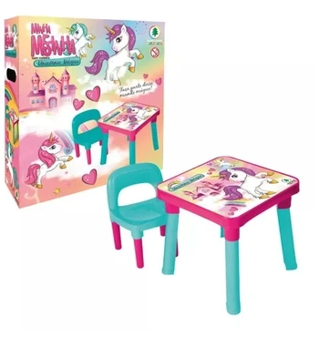 0480 UNICORNIO MINHA MESINHA COM CADEIRA