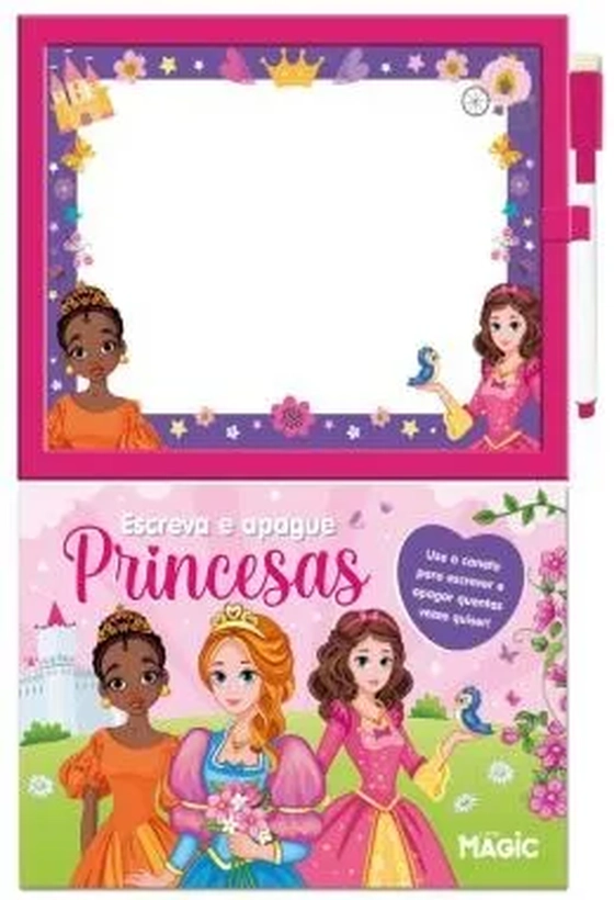 106068 LIVRO LOUSA ESCREVA E APAGUE PRINCESAS