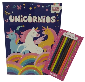 580572 LIVRO KIT LAPIS DE COR UNICÓRNIOS