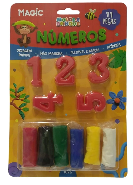 902499 MASSA DE MODELAR CARTELADO 11 PEÇAS - NUMEROS