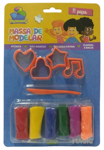 902345 MASSA DE MODELAR CARTELADO 11 PEÇAS  3 PALAVRINHAS