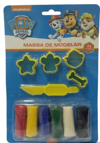 902123 MASSA DE MODELAR CARTELADO 11 PEÇAS PATRULHA CANINA
