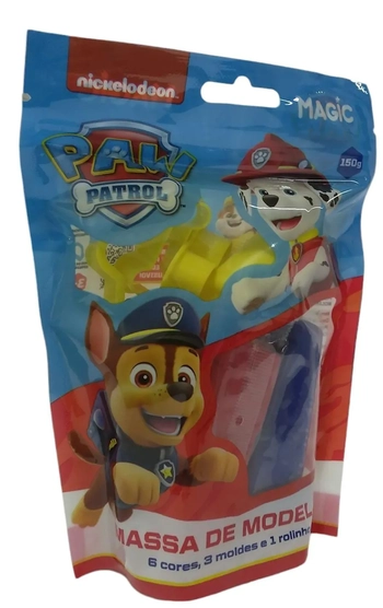 902086 MASSA MODELAR 6 CORES E 3 MOLDES 150G - PATRULHA