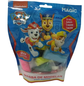 02116 MASSA MODELAR 12 CORES E 6 MOLDES 300G  PATRULHA CANIN