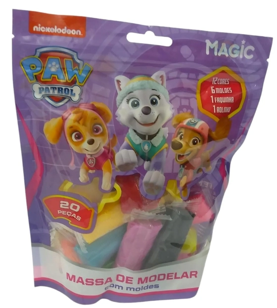 902109 MASSA MODELAR 12 CORES E 6 MOLDES 300G PATRULHA