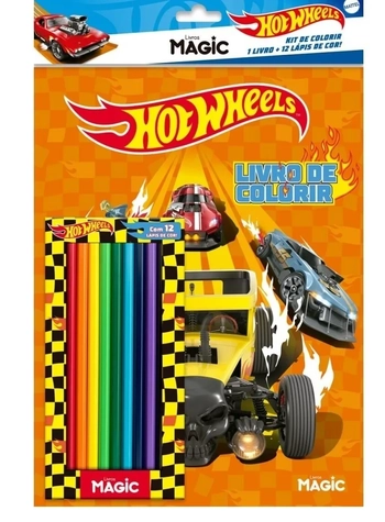 580602 LIVRO KIT LAPIS DE COR HOT WHEELS