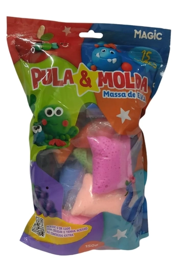 902666 MASSA PULA E MOLDA 15 CORES- 150G  MAGIC