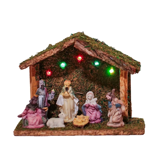 25221 PRESEPIO POLIR 5LED 7FIG/6,5CM CS 17,5CM