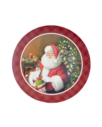 27499 SOUSPLAT NATAL 33CM NOEL BORDA XADREZ