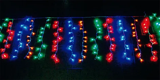 3003 CASCATA C/100 LED COLORIDA 8FUNCOES C/FIO BRANCO 127V