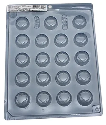 137 FORMA P/ BOMBOM CORACAO CEREJA  C/10