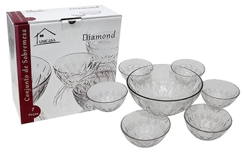 619638 CONJUNTO P/SOBREMESA DE VIDRO C/07PCS