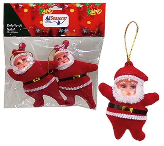 834999 PAPAI NOEL VELUDO 8CM C/2