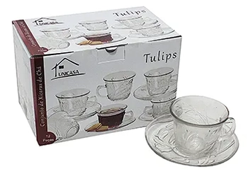 641387 CONJUNTO DE XICARA P/CHA TULIPA C/12PCS