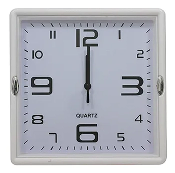 638578 RELOGIO DE PAREDE QUADRADO 22.5CM PRETO/BRANCO