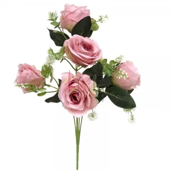 FD-0023RE BUQUE ROSA  - 5 HASTES (ROSA ENVELHECIDO)