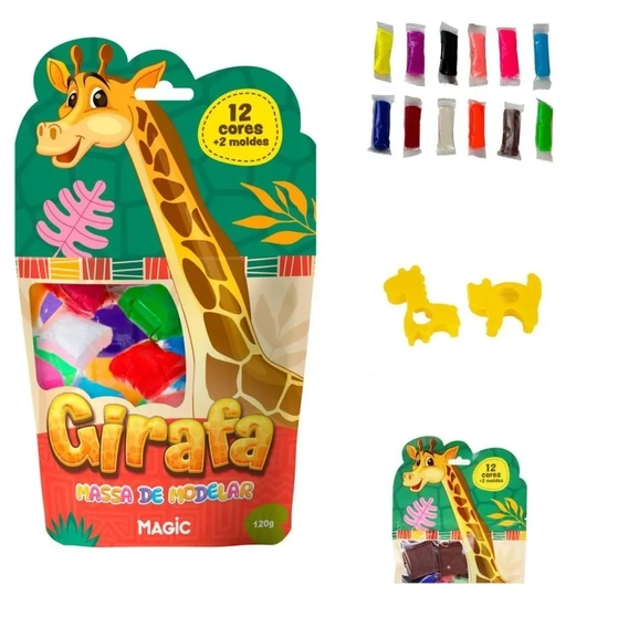 902628 MASSA DE MODELAR GIRAFA C/12 CORES