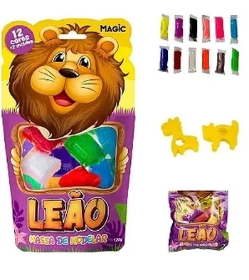 902611 MASSA DE MODELAR LEAO C/12 CORES