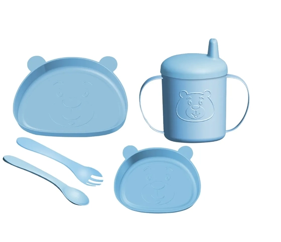 BM2134 SUPER KIT URSINHO  (2 PRATOS/ TALHERES / COPO) AZUL