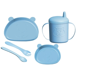 BM2134 SUPER KIT URSINHO  (2 PRATOS/ TALHERES / COPO) AZUL