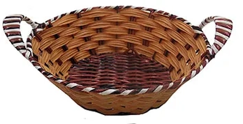 CA3147CESTA DE PLASTICO 6X23CM REDONDO MARROM BCO/PTO