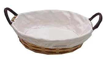 CA3165 CESTA DE VIME 24X32X8CM OVAL REVEST TECIDO