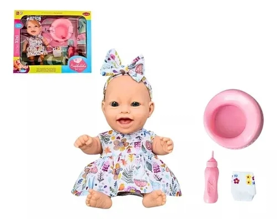 744 BONECA BAMBOLINHA FAZ XIXI 23CM