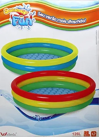 WS17218 PISCINA 3 ANEIS FUNDO INFLAVEL 126LTS 100CMX22CM