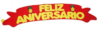 894 FAIXA FELIZ ANIVERSARIO DE E.V.A 100X25CM - ABACAXI