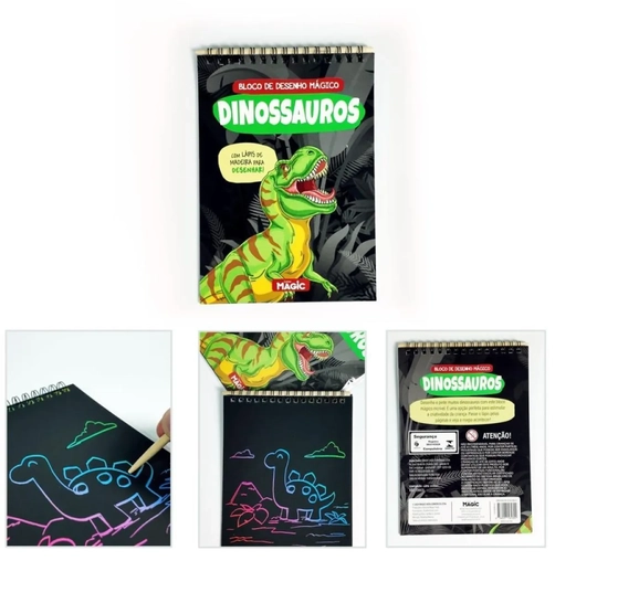 581890 DINOSSAUROS - BLOCO DE DESENHO MAGICO