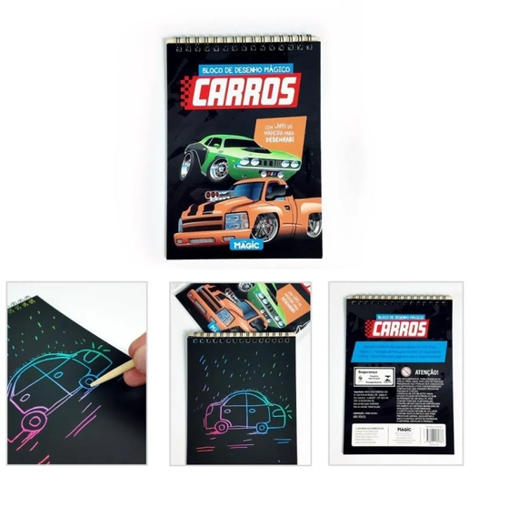 581883 CARROS - BLOCO DE DESENHO MAGICO