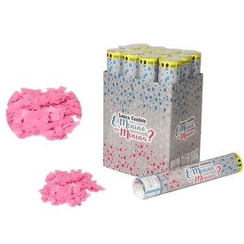 LCN011 LANCA CONFETE CHA REVELACAO ROSA 30CM