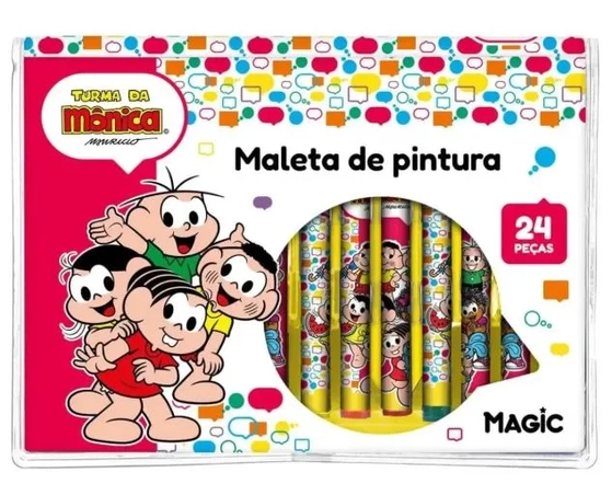 23253 MALETA DE PINTURA 24 PECAS TURMA DA MONICA
