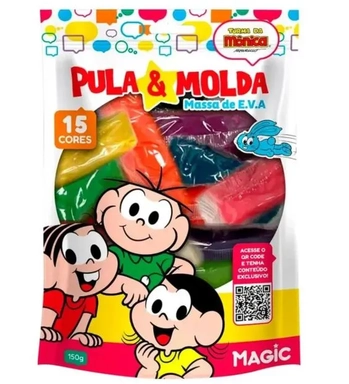 23055 MASSA DE EVA PULA E MOLDA 15 CORES 150G TURMA DA MONIC