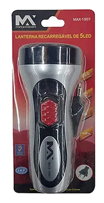 MAX-1907 LANTERNA RECARREGAVEL 5 LED