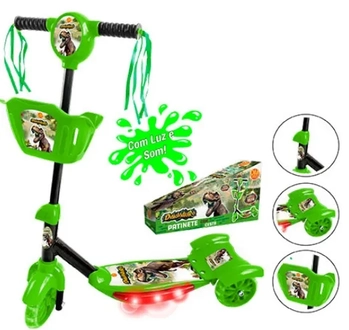DMR5620 PATINETE C/CESTA DINOSSAURO C/LUZ E COM