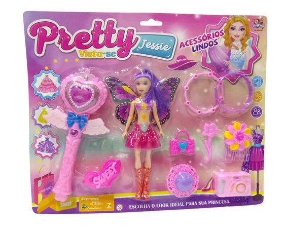 TK-AB4543 CONJUNTO BONECA DE PLASTICO C/ACESSORIOS A PILHA