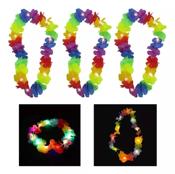 915646 COLAR HAVAINO FLUORESCENTE C/24 FLORES C/LUZ C/01