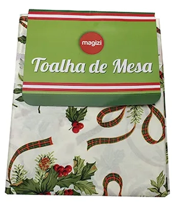19914 TOALHA DE MESA NATAL DECORADA RETANGULO 1.50X2.20MTS
