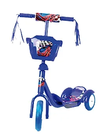 R2853 PATINETE 3 RODAS C/CESTO AZUL-CARRO