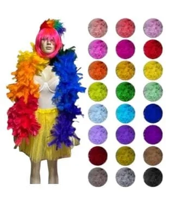 ESTOLAS DE PENAS CORES SORTIDAS 20CMX150CM