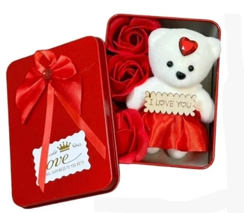 ASH-82.0226 LATA COM FLOR E URSO QUADRADO