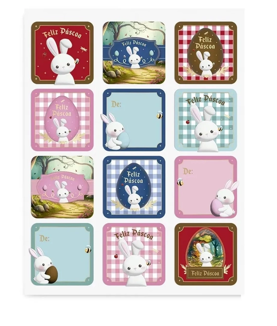 18100223 CARTELA ADESIVA CONTOS DE PASCOA 14X19 PT C/24 UN