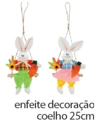 AX20591-A ENFEITE DECORACAO COELHO 25CM
