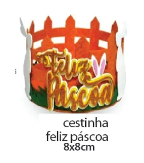 1301501 CESTINHA FELIZ PASCOA 8X8CM